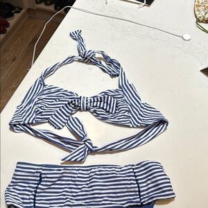 Seafolly Navy and White Striped Swimwear